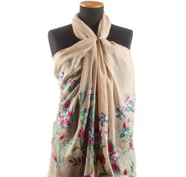 Madeira barevné květy béžová II.jakost