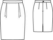 Sukně rovná nad kolena