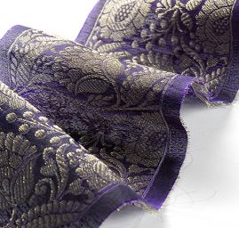 Orientální žakárová porta švestkově modrá