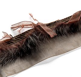 Efektní porta mašličky/imitace kožešiny hnědá