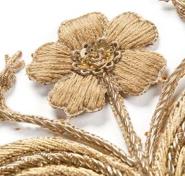 Květinová vsadka zlatá/béžová