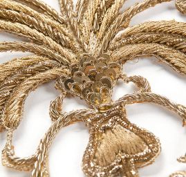 Květinová vsadka zlatá/béžová