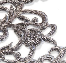 Květinová aplikace ocelově šedá párová