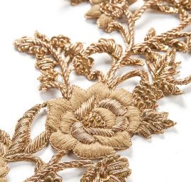 Květinová aplikace středová zlatá