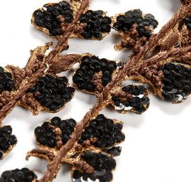 Květinová vsadka větvička černá stříbrná