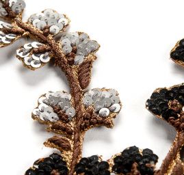 Květinová vsadka větvička černá stříbrná