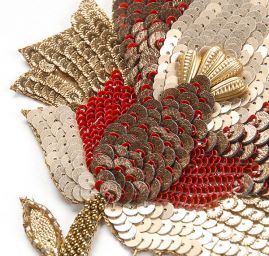 Aplikace páv/velký květ červený