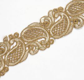 Krajková kovová stuha paisley motiv