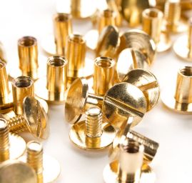 Nýt sřoubovací sedlářský hladký plochý 6mm zlatý