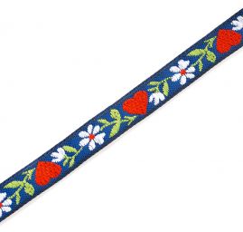 Stuha krojová vyšívaná tm.modrá 9mm