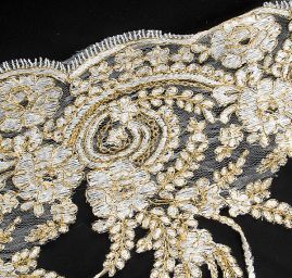 Krajka lem lurexová výšivka zlatá