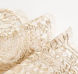 Krajka lem lurexová výšivka zlatá