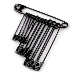 Spínací špendlíky mix velikostí, nikl černý