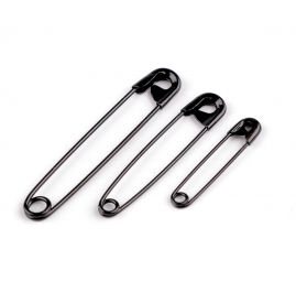 Spínací špendlíky mix velikostí, nikl černý