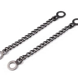 Poutko kovový řetízek nikl černý