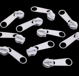 Jezdec ke spirálovým zipům 5mm BX nikl bílý