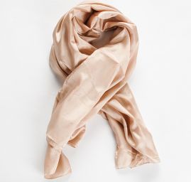 Hedvábný šál jednobarevný světle béžový