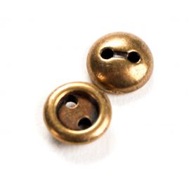 Knoflík kov staromosaz košilový 16"