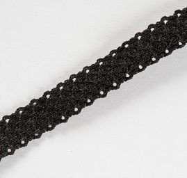Krajková guma pruženka oboustranná černá