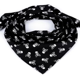 Bavlněný šátek pirát lebka černý 65x65cm