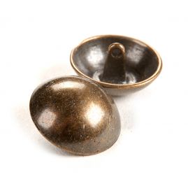 Knoflík kovový půlkulatý staromosaz 23 mm