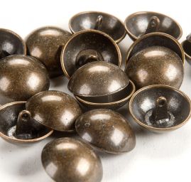Knoflík kovový půlkulatý staromosaz 23 mm