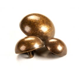 Knoflík kovový půlkulatý staromosaz 23 mm