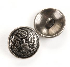 Knoflík kovový půlkulatý 32" nikl antik vzor