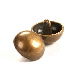 Knoflík kovový půlkulatý staromosaz 18 mm