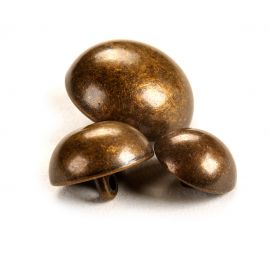Knoflík kovový půlkulatý staromosaz 25 mm