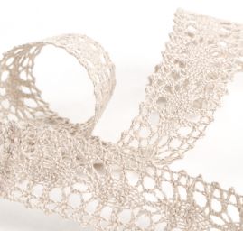 Krajka lemovací lněná oboustranná vzor ovál