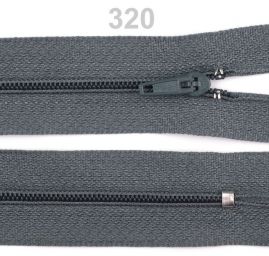 Zip 20 cm spirálový 3mm autlock nekrytý tm.šedý