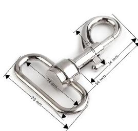 Karabina kov průvlak 32mm nikl