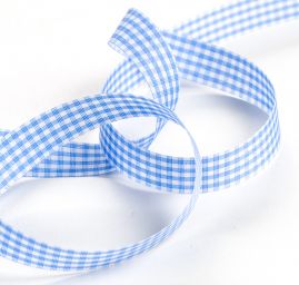 Stuha károvaná 15mm sv.modrobílá kostka