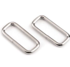 Průvlek rámeček vsuvka kov 40x8 mm nikl stříbrný