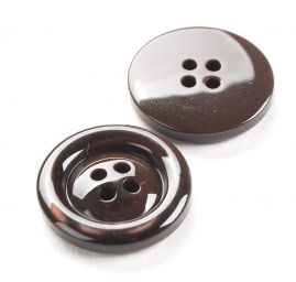 Knoflík oblekový 24" lem hnědý
