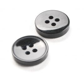 Knoflík oblekový 24" drobný lem černý