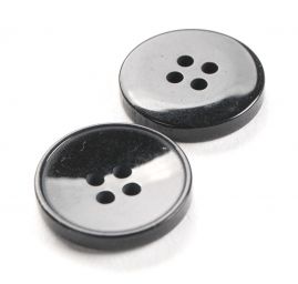 Knoflík oblekový 32" lem drobný lem černý