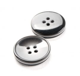 Knoflík oblekový 32" lem drobný lem šedý