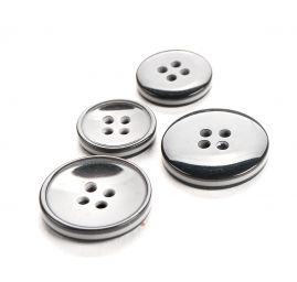 Knoflík oblekový 32" lem drobný lem šedý