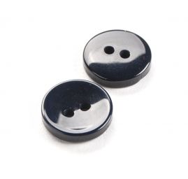 Knoflík plastový kulatý dvojdírkový 22" tm.modrý