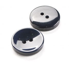 Knoflík plastový kulatý dvojdírkový 30" tm.modrý
