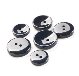 Knoflík plastový kulatý dvojdírkový 30" tm.modrý