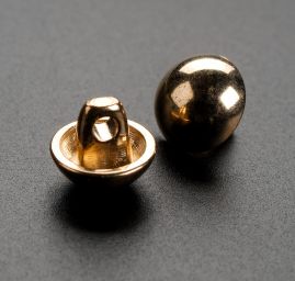 Knoflík kovový půlkulatý zlatý 14"