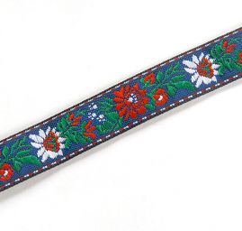 Stuha krojová vyšívaná tmavě modrá 1,5cm