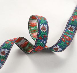 Stuha krojová vyšívaná tmavě modrá 1,5cm