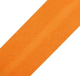 Šikmý proužek bavlna š. 18 mm zažehlený oranžový