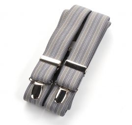 Šle pánské šíře 3,0 cm délka 125cm typ X proužek šedobéžové