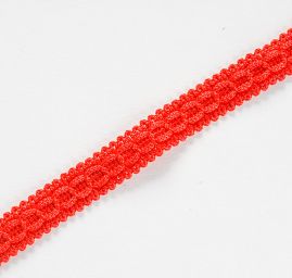 Oděvní prýmek proužek oválný červený