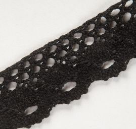 Krajka lem bavlněná paličkovaná šíře 30mm černá